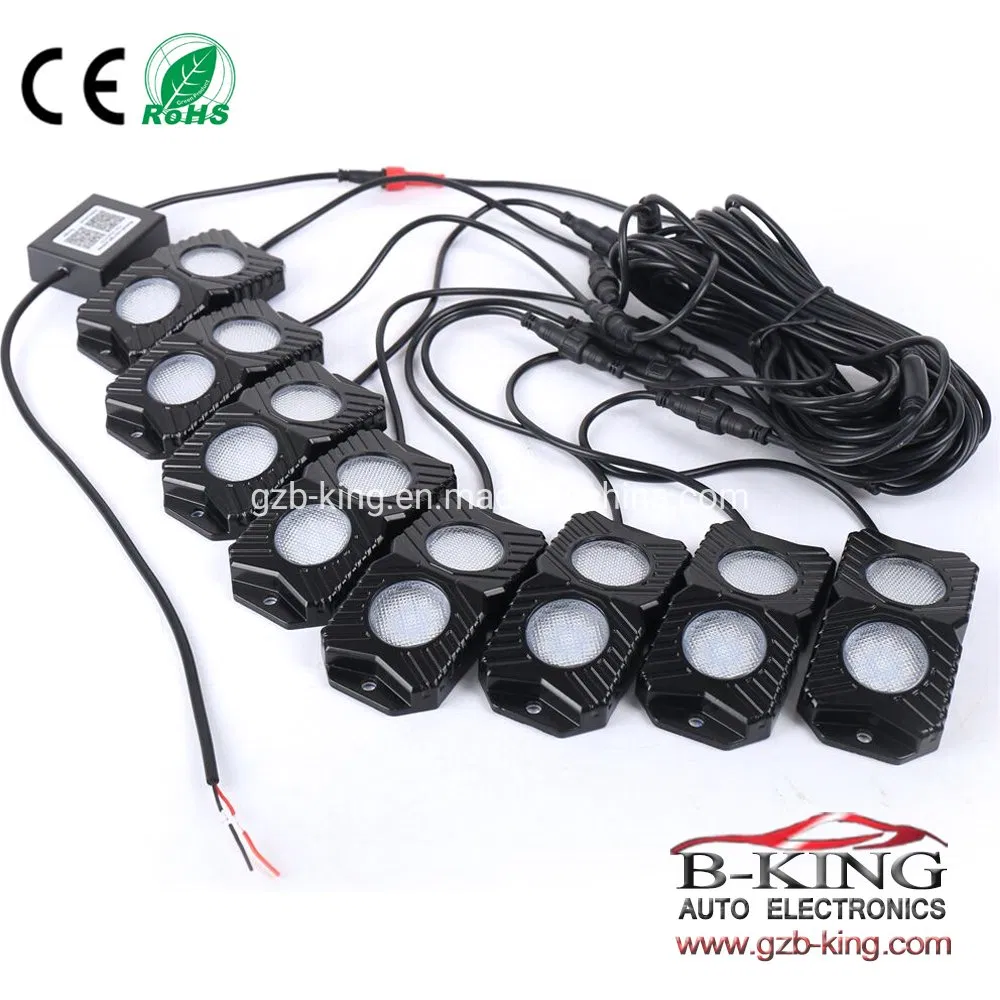 2019 Nouveau 4 dosettes Bluetooth RVB LED Rock Light